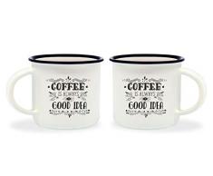 Legami Espressotassen, Mehrfarbig, 5,5 x 5,5 x 5 cm Kaffee ist Immer 5.5x5.5x5 cm Mehrfarbig