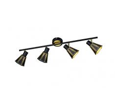 Trio Leuchten Strahler 800300432 Houston, Metall schwarz/innen goldfarbig, exkl. 4 x E14