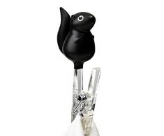 Qualy QL10087B Wäscheklammern Set Peg Squirrel, schwarz