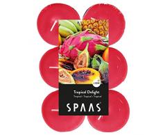 Spaas 12 Duft-Teelichter Maxi Paraffinwachs Aluminium Tasse True Red D 58 mm H 24 mm