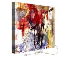 Decoralive Wandbild mit Hintergrundbeleuchtung Saxophon, abstrakt 50.00x50.00x5.00 cm bunt