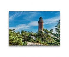 Premium Textil-Leinwand 75 x 50 cm Quer-Format Leuchtturm Darßer Ort | Wandbild, HD-Bild auf Keilrahmen, Fertigbild auf hochwertigem Vlies, Leinwanddruck von Gunter Kirsch