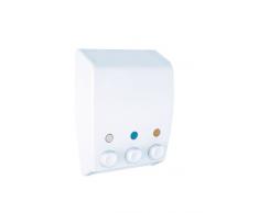 Wenko 18402100 3-Kammer Seifenspender Varese WeiÃ, Fassungsvermögen 3 x 0.45 L, Kunststoff, 19 x 25 x 8 cm, WeiÃ