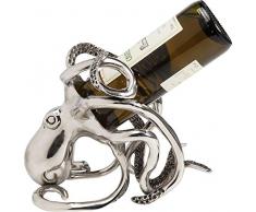 Kare 61485 Flaschenhalter Octopus, Aluminium vernickelt, Silber