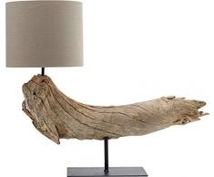 Kare Design Tischleuchte Sansibar, Lampe aus Holz, Tischlampe, Nachttischlampe, Leuchte aus Treibholz, Wohnzimmerlampe, (H/B/T) 54x64x24cm