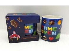 Puckator Game Over Tasse weiß, Bedruckt, 100% Porzellan, in Geschenkverpackung.