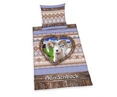 Herding 445992050 Bettwäsche Sündenbock, Kopfkissenbezug: 80 x 80 cm und Bettbezug: 135 x 200 cm, 100 % Baumwolle, Renforce