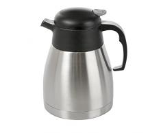 Wenco Isolierkanne, 1 Liter, Einhandautomatik, Kunststoff/Edelstahl, Schwarz/Silber, 515290