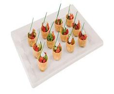 Aps Paderno World Cuisine Serviertablett, rechteckig, Melamin, 36 x 18 cm, Weiß