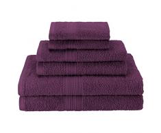 Superior - Umweltfreundliches Handtuchset, Baumwolle, auberginefarben, 6-teilig