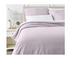 AmazonBasics - Bettwäsche-Set, Mikrofaser, melierter Stoff, 200 x 200 cm, Violett (Purple Dusk)