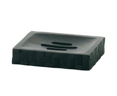 Kela 21361 Seifenschale Angers aus Poly in Dunkelgrau, Plastik, 2,5 x 12 x 10 cm