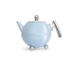 Bredemeijer Teekanne Bella Ronde, blau, Beschläge chromfarben, 1,2L, Edelstahl, 16.1 x 24.8 x 18.1 cm