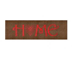 LifeStyle-Mat Designer Fussmatte Willkommen â Fussmatten Rutschfest und Waschbar â Schmutzfangmatte/Fussabstreifer â Rot Braun 50x150 cm