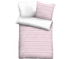 biberna 0636044 Mako-Satin Bettwäsche Mix & Match Kopfkissenbezug (Baumwolle) 1x 40x40 cm, rose