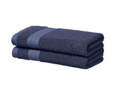 AmazonBasics - Stabile Handtücher - 2 Handtücher, Abend-Blau