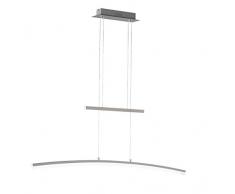 ACTION by WOFI 723001646000 A Pendelleuchte, Metall, 28 W, Integriert, nickel matt, 110 x 8 x 150 cm