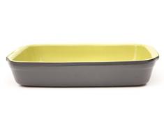 Amazing Cookware Terrakotta Rechteckige Auflaufform, Keramik, matt schwarz/grün, 32 x 22 cm