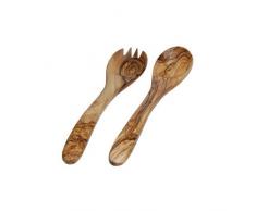 Unbekannt Kremers 7001 Olivenholz Salatbesteck Rund ca. 25cm