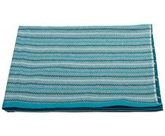 David Fussenegger Riva Baumwolldecke Streifen, Baumwoll-Mischgewebe, Petrol, 200 x 140 cm