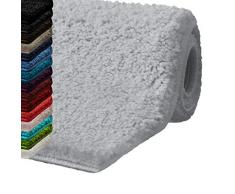 casa pura Badteppich für Badezimmer – Badezimmerteppich, Ultra saugfähig, selbsttrocknende Mikrofaser, rutschfeste Badematten für Böden, Badteppiche in 10 frischen Farben Modern 20 x 32 hellgrau