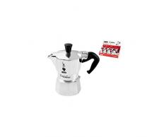 Bialetti Kaffeemaschine Aluminium 0,5 mokina Tassen Aluminium schwarz/Silber 13 x 6,5 x 12 cm