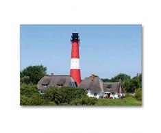 Premium Textil-Leinwand 90 x 60 cm Quer-Format Leuchtturm, Insel Pellworm | Wandbild, HD-Bild auf Keilrahmen, Fertigbild auf hochwertigem Vlies, Leinwanddruck von Siegfried Kuttig