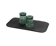 iDesign iDry Abtropfmatte klein, dünne Spülbeckenmatte aus Polyester zum schnellen Trocknen von Geschirr, schwarz/weiß