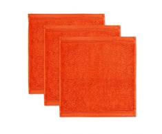 möve Superwuschel Seiftuch 30 x 30 cm aus 100% Baumwolle, red orange 3er Set