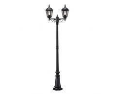 Konstsmide Firenze 7234-750 Standleuchte / B: 25cm T: 63cm H: 220cm / 2x100W / IP43 / lackiertes Aluminium / matt-schwarz