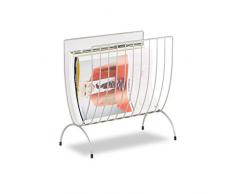 Relaxdays Zeitungsständer Metall, Zeitungshalter stehend, Zeitschriftensammler silber, HxBxT: 35 x 34 x 18 cm, silver