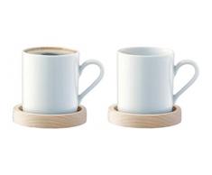 LSA International Kreis Espressotasse und Esche Untertasse 0,09 L x 2
