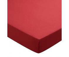 Helena Springfield unifarbene Perkal 50/Spannbettlaken, verschiedenen Größen und Farben, rot, Einzelbett