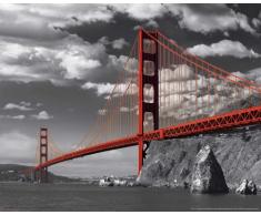 empireposter San Francisco Golden Gate Bridge Colorlight Mini Poster schwarz-Weiss Foto San Francisco USA 50x40cm