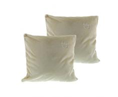 Amago Fleur-de-Lis Polyester Kissenbezüge, 2er-Set, Wollweiß