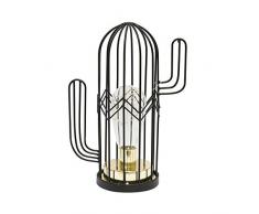 The Home Deco Factory LA9968 Tischleuchte, Kaktus, LED, 18 cm, Metall, Schwarz
