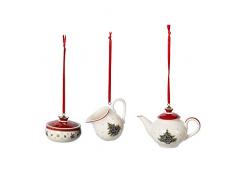 Villeroy & Boch Toys Delight Decoration Ornamente Kaffee-Set 3tlg., kleines Baumschmuck-Set aus Premium Porzellan, bunt, 6,3 cm