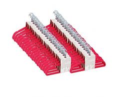 JVL Kleiderbügel, schlankes Design, Samt, platzsparend, rutschfest, Pink, Textil, hot pink, Pack of 200