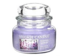 Village Candle Rosmarin und Lavendel kleine Duftkerze im Glas, 312 g, violett, 10.1 x 10.1 cm