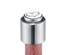 Cilio Weinverschluss Heart, Edelstahl, Mehrfarbig, 10 x 4,5 x 9 cm