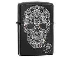 Zippo Unisex-Erwachsene Laser Fill Design Pocket Classic Lighter, Anne Stokes High Polish Black Fancy Skull, One Size