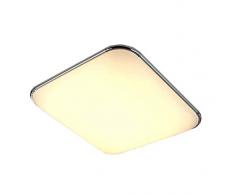 Natsen® Moderne LED Deckenlampe Schlafzimmer Lampe Esszimmer Silber I503Y-24W Warmweiß Chrom (390mm*390mm / 245W / 1920 Lumen)