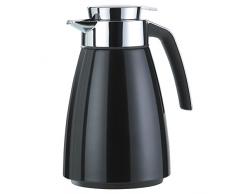 Emsa 513810 Isolierkanne (Edelstahl 1 Liter, Aroma Diamond, Quick Tipp Verschluss, Bell) schwarz