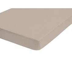 biberna 77866 Jersey-Elastic Spannbetttuch, nach Ãko-Tex Standard 100, ca. 90 x 190 cm bis 100 x 220 cm, taupe