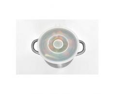 Lurch 220604 Universaldeckel für Töpfe, Pfannen und Schüsseln, Silikon, transparent, 21 x 21 x 1,5 cm