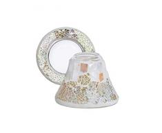 YANKEE CANDLE Gold/Pearl Crackle Lampenschirm & Teller, Glas, Mehrfarbig, Klein