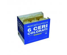 Cereria di Giorgio risthò Stumpenkerzen, Wachs, Creme, 6 x 6 x 15 cm, 6 Stück