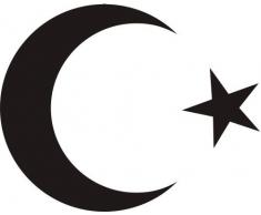 Indigos WG10018-31 Wandtattoo W018 Halbmond Stern TÃ¼rkei Islam Arabien 80 x 64, rot