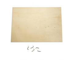 RAYHER 62618000 Holz Schlüsselbrett, FSC Mix Credit, 28 x 20 x 0,8 cm, 5 Schlüsselhaken