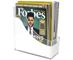 Sorbus Zeitschriftenhalter, ideal für Desktop, Regal, Zuhause oder Büro, weißes transparentes Lucite (Zeitschriftenhalter)